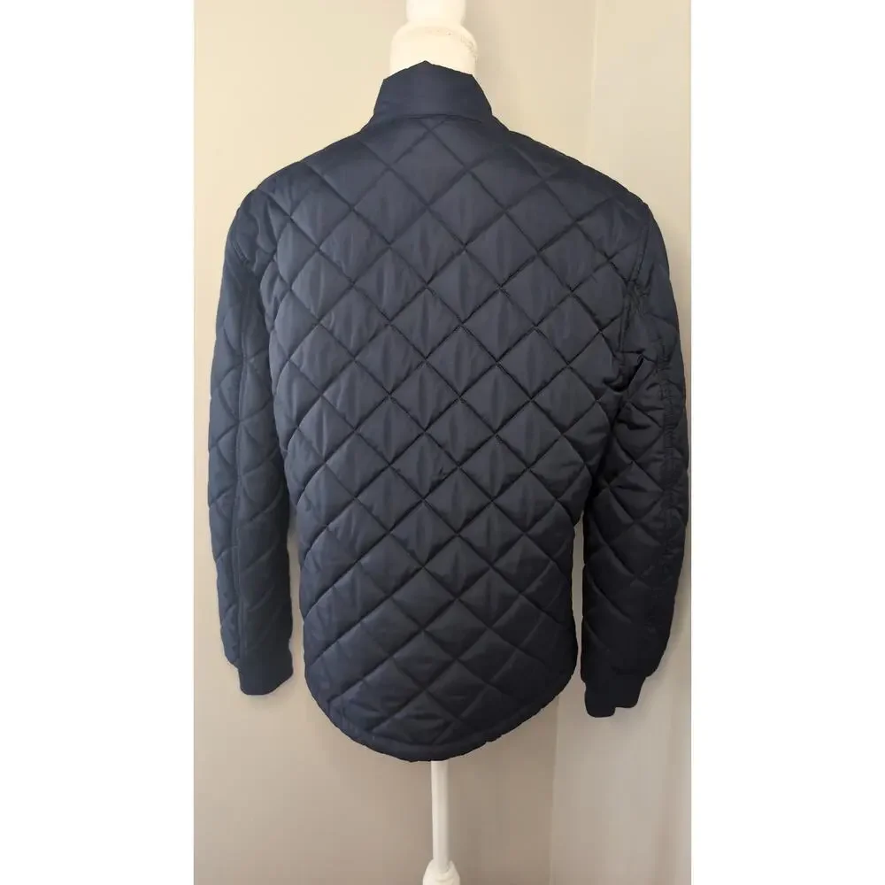 Banana Republic Mens Medium Quilted Jacket Navy Preppy Lightweight - Picture 4 of 9
